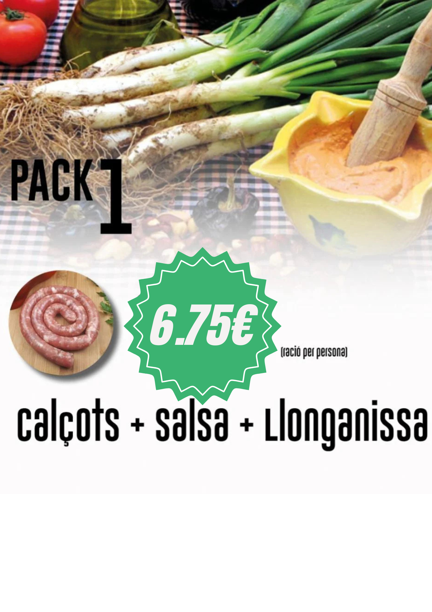 Pack Calçotada: Calçots, Llonganissa i Salsa
