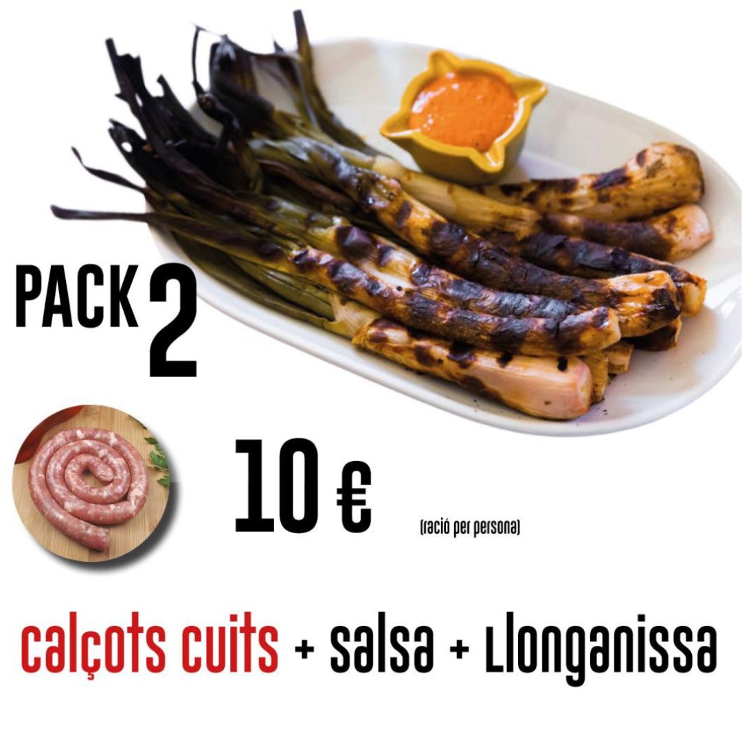 Pack Calçotada: Calçots Cuits i Llonganissa amb Salsa