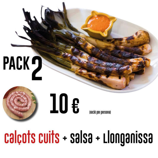 Pack Calçotada: Calçots Cuits i Llonganissa amb Salsa